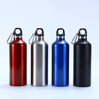 Botol Air Stainless Steel Custom Logo Grosir dengan Carabiner, Botol Termos Olahraga Berkualitas Tinggi Vakum Terisolasi untuk Camping