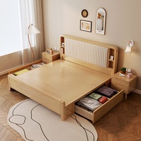 Lit mural moderne en bois massif, taille King Size, lit convertible durable, mobilier de chambre à coucher - Vente chaude