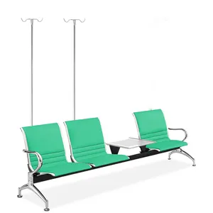 In magazzino ospedale di lusso comodo 3 posti reclinabile sedia trasfusionale v palo infusione sedie di attesa con tavolo
