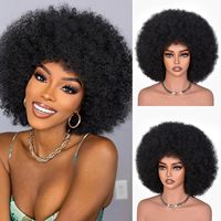 Perruques afro transparentes 13x4 avec dentelle frontale pour femmes noires, châtain foncé, effet naturel, cheveux humains, avec frange