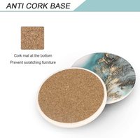 Ensemble de sous-verres personnalisés à motif marbré, veine de pierre naturelle, accent doré, luxe, ronds, pour boissons, cadeau d'entreprise unique, logo OEM