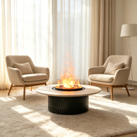 Cheminée électrique 3D à vapeur d'eau avec flamme LED multicolore simulée sans fumée, contrôlée par APP/WiFi, pour usage hôtelier français, design moderne