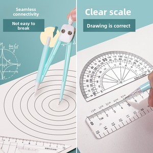 <span class=keywords><strong>Nouveaux</strong></span> produits : Ensemble d'apprentissage règle et compas <span class=keywords><strong>pour</strong></span> élèves du primaire – <span class=keywords><strong>Outils</strong></span> de dessin mathématique tendance en métal et plastique – Vente en gros - Product Image 2