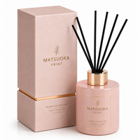 Boîte Cadeau Haute et Rigide pour Diffuseur de Parfum Rose Poudré, Carton Gris 2mm, Marquage à Chaud, Logo Personnalisé, OEM