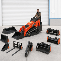 Nouvelle mini-chargeuse compacte conforme aux normes CE EPA, moteur diesel Kubota, pompe hydraulique, chargeuse frontale, engin de terrassement sur roues