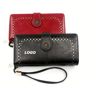 New Women's Long Leather Wallet with Zipper, Oil Wax Clutch Purse and <b>Card</b> Holder for Gifts and Everyday Use - Product Image 1