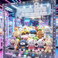 Prêt à expédier : Assortiment de jouets en peluche de 8 pouces, animaux mignons en coton PP, vente en gros, prix pour machine à griffes