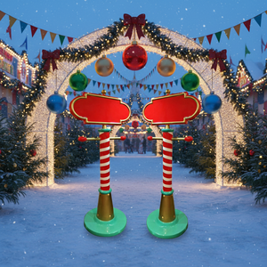 Letrero Navideño Festivo de Fibra de Vidrio en 3D, Artículos de Decoración Navideña Comerciales, Letrero Navideño para Interiores y Exteriores, Letrero de Dirección para Eventos - Product Image 1