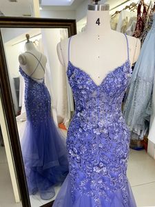 Bán Buôn Prom Dresses 2026 Trong Màu Tím Xem Qua Corset Bụi Màu Xanh Thêu Không Tay Nàng Tiên Cá Prom Evening Dresses - Product Image 5