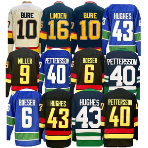 Nueva Camiseta Deportiva 2025 para Hombre, Tallas 43 (Quinn Hughes), 40 (<span class=keywords><strong>Elias</strong></span> Pettersson), 10 (Pavel Bure), Transpirable, de Malla de Spandex/Poliéster, Manga Larga, Corte Holgado - Product Image 1