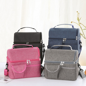 Double Layer Insulated Lunch Bag Thickened Aluminum Foil Portable Foldable Crossbody Handbag Large Size For Outdoor Use - Product Image 1