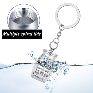 Auriel Anpassbarer Zylinder-Tierurnen-Schlüsselanhänger aus Edelstahl für Asche – Gedenkschmuck - Product Image 3