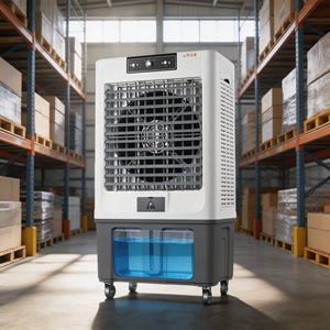 Refroidisseur d'air évaporatif commercial 150L, ventilateur portable 3-en-1 pour entrepôt, atelier, usine, 3 vitesses, portable 3-en-1 - Product Image 1