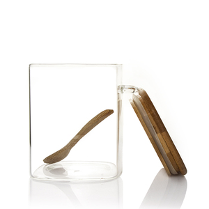 Barattoli coperchi e cucchiai contenitore per vasetti <span class=keywords><strong>di</strong></span> Yogurt con coperchi <span class=keywords><strong>vetro</strong></span> quadrato con tè <span class=keywords><strong>di</strong></span> bambù caffè e <span class=keywords><strong>zucchero</strong></span> <span class=keywords><strong>vetro</strong></span> per 500 allentato 1L - Product Image 2