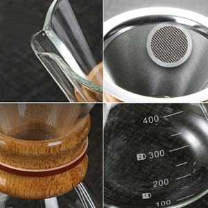 Grande/petite taille <span class=keywords><strong>cafetière</strong></span> classique à double paroi inhabituelle résistante à la chaleur <span class=keywords><strong>Chemex</strong></span> <span class=keywords><strong>cafetière</strong></span> en verre avec infuseur - Product Image 5