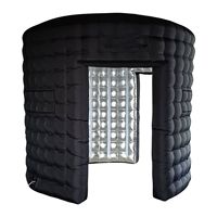 Cabine photo gonflable portable 360°, tente de fond gonflable en forme de cube, cabine photo dôme doré pour événements de mariage