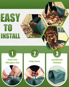 272L 150Gsm PE <span class=keywords><strong>Leaf</strong></span> <span class=keywords><strong>Collector</strong></span> Túi tái sử dụng Lớn Vườn chất thải Túi - Product Image 4