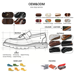 Custom Britain Design Fashion Men's Genuine Leather Lightweight Breathable <b>Shoes</b> Slip Thick Sole Durable Wedding Formal Loafers - Product Image 4