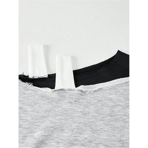 FOXA Women's <b>Off</b> <b>Shoulder</b> Crop <b>Sweatshirt</b> Long Sleeve Asymmetric Pullover Knitted Cotton Blend Breathable Top - Product Image 3