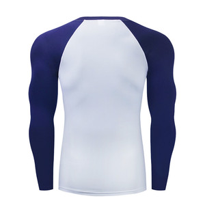 Magliette da <span class=keywords><strong>uomo</strong></span> a compressione a maniche lunghe Patchwork sport Fitness Top ad asciugatura rapida T-shirt attillata da basket - Product Image 5
