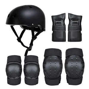 Conjunto de equipo de protección para monopatín para adultos, 7 piezas, casco, coderas, rodilleras, absorción de impactos, patinaje sobre ruedas, deportes al aire libre - Product Image 3
