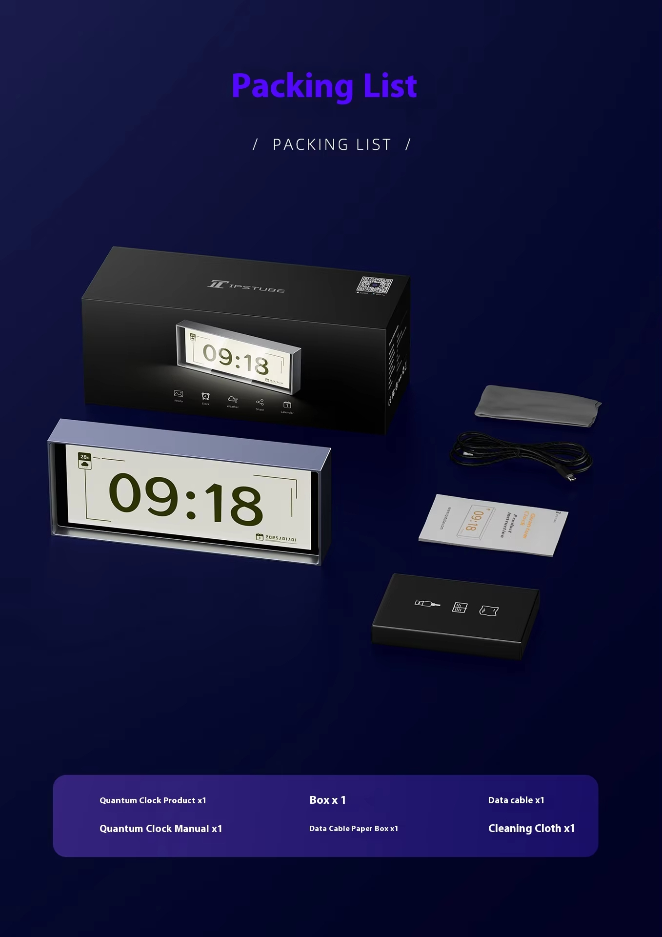 IPSTUBE Tube Clock DIY Desktop Ornaments Quantum Weather Clock