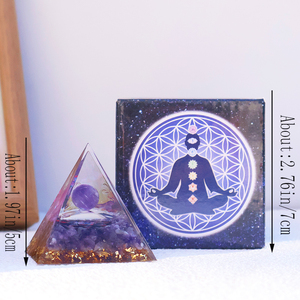 Wholesale Natural Crystal <strong>Stone</strong> Chips Loose Gemstone Resin <strong>Chakra</strong> Pyramid Carved <strong>Engraving</strong> - Product Image 2