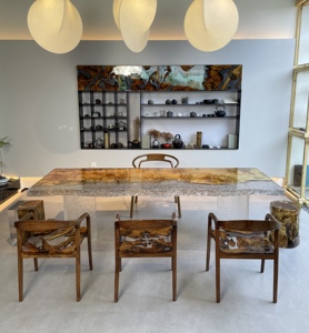 Hiện đại Epoxy bàn ăn thiết lập với tinh tế sông chủ đề nhựa cho nhà hoặc khách sạn nhà bếp & Phòng ăn đồ nội thất sử dụng - Product Image 5