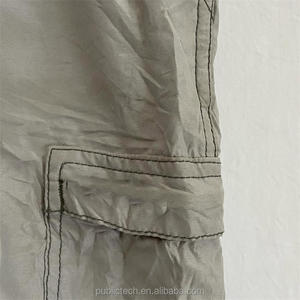 Pantalones de chándal apilados de nailon cortavientos, ropa de calle de fabricantes personalizados, pantalones y pantalones de hombre de carga - Product Image 3