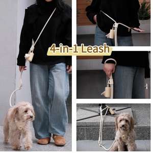 Correa de Perro Multifuncional 4 en 1 de Lujo Ecológica Premium, Ajustable, con Logotipo Personalizable, para Llevar en la Mano o Cruzada, para Perros - Product Image 6