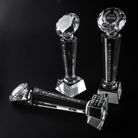 Trophée en cristal de diamant en gros avec logo personnalisé gravé pour les récompenses de compétition interligues et la Coupe de la Voix Musicale