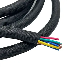 Flame-retardant Open-ended Self-coiling Textile Sleeving Nylon Braided Mesh Hose Wire Harness Sheathing Hose