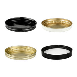 70-400 Couvercle à vis en fer blanc noir blanc argent or pour bougie en verre - Product Image 4