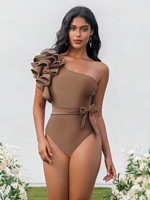 Nouveau maillot de bain brésilien une pièce pour femme, coupe classique, design asymétrique à une épaule, sensation haut de gamme sensuelle, séchage rapide, idéal pour les vacances en sources chaudes