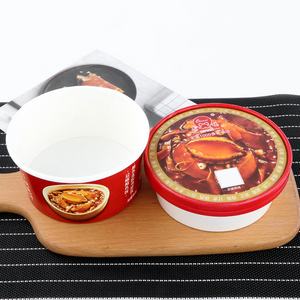 Bol en papier durable empilable pour salades et sushis, nouvelle arrivée, best-seller, construction robuste et sûre, idéal pour les plats à emporter. - Product Image 1