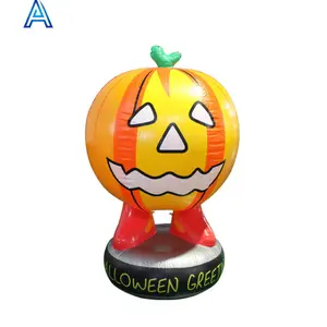 Creative design vinyl PVC air blow inflatable Halloween LED light pumpkin toy for festival decoration toy