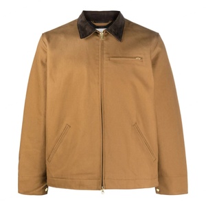 Chaqueta de Trabajo Personalizada para Hombre, Corte Cuadrado, Estilo Carpintero, Chaqueta de Lona Detroit de Alta Calidad, 100% Algodón, con Cierre y Cuello en Contraste - Product Image 1