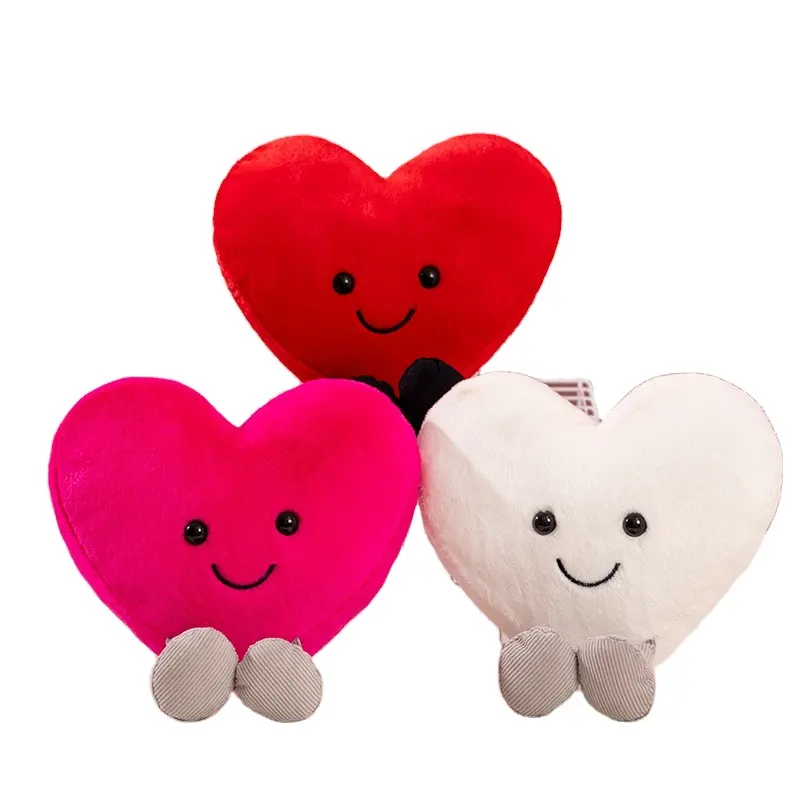 Love pillow plush toy Valentine's Day gift Customized red heart pillow plush stuffed heart toys