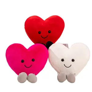 Love Pillow Plush Toy Valentine's Day Gift Customized Red Heart Pillow Plush Stuffed Heart Toys