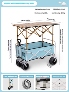 Beijicat OEM Oranje Groothandel Nieuwe Vergrote Opvouwbare Stalen Heftafelblad Kraam Verdikte Doek Kamperen Winkelen Vierwieler - Product Image 2