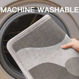 Tapis de bain rectangulaire en fibre de polyester absorbant, antidérapant, séchage rapide, design minimaliste, pour salle de bain - Product Image 5