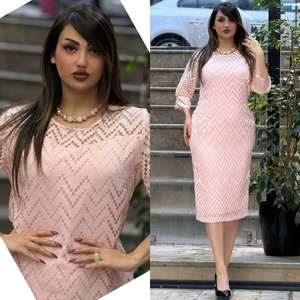 Vestido de fiesta de manga larga de talla grande de encaje elegante vestido de noche Maxi vestido de fiesta de graduación para mujer - Product Image 3