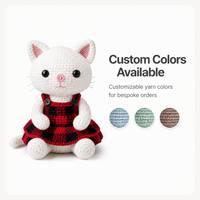 En gros, Poupée en peluche tricotée chat blanc, personnalisée, mignonne, avec jupe, économique