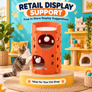 <span class=keywords><strong>Tour</strong></span> pour chat en feutre personnalisée, multi-niveaux, avec balles suspendues <span class=keywords><strong>et</strong></span> perchoir supérieur, maison pour chat d'intérieur - Product Image 4