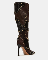 Bottes à talons hauts de luxe pour femmes en cuir véritable à bout pointu, vente en gros