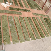 Dalles de marbre vert Ming polies sur mesure Goldtop OEM/ODM 18 mm, grandes dalles pour revêtements muraux de villas, carreaux de sol et comptoirs design