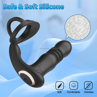 Jouets sexuels anaux en silicone avec télécommande, anneau pénien, plug anal, masseur de prostate, 10 modes de vibration télescopiques, rechargeable par USB, CE