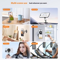Penyangga Ponsel Mobil Portabel Logam Cermin Mewah, Dudukan Cincin Jari Magnetik 2-Lapis Fleksibel dan Dapat Disesuaikan, Kuat