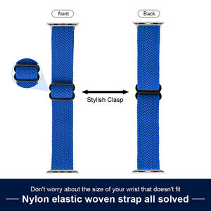 Correa de reloj trenzada tejida colorida ajustable con cierre negro correa de reloj de nailon trenzado para <span class=keywords><strong>Apple</strong></span> <span class=keywords><strong>Watch</strong></span> Series - Product Image 5