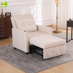Sofá extraíble de <span class=keywords><strong>1</strong></span> asiento <span class=keywords><strong>barato</strong></span> al por mayor, sofá <span class=keywords><strong>cama</strong></span> convertible de tela de lino para salón, <span class=keywords><strong>sillón</strong></span> plegable para dormir perezoso, sofá <span class=keywords><strong>cama</strong></span> 5579 - Product Image 1